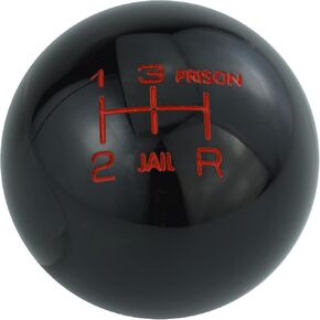 Arenbel 5 Speed Car Gear Shifter Stick Handle Polished Ball Shift Lever Grip Knob Fit Most Auto Manual Transmissions, Black