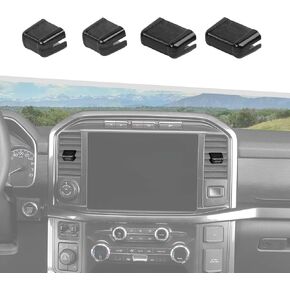 Jimen Compatible with Ford F150 2021-2023, 4PCS Center Console AC Air Vent Cover Trim (Carbon Fiber)