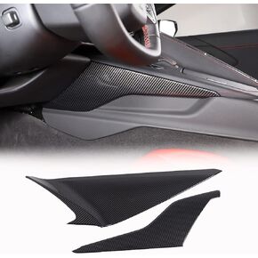 Center Console Side Panel Trim Cover Compatible with Chevrolet Corvette C8 2020-2024, ABS Driver Side Panel Trim, Co-Pilot Side Center Console Cover Trim Kit, 2PCS (Carbon Fiber Pattern Black)