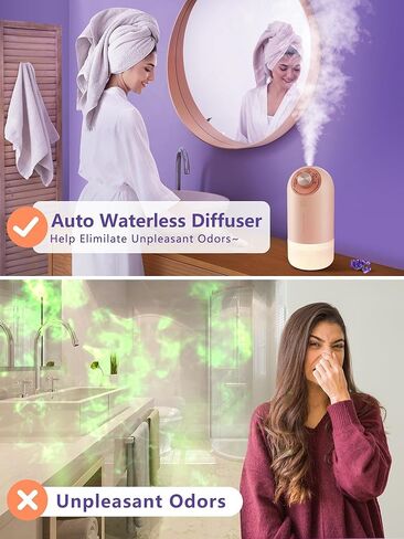 One Fire Lavender Scent Diffuser Waterless Diffuser, 4 Mist Scent Diffusers for Home Bathroom Diffuser Last 90 Days, 1800mAh Battery Operated Diffuser Cordless Diffuser, Car Fragrance Diffuser Gifts in Kuwait