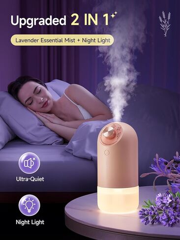 One Fire Lavender Scent Diffuser Waterless Diffuser, 4 Mist Scent Diffusers for Home Bathroom Diffuser Last 90 Days, 1800mAh Battery Operated Diffuser Cordless Diffuser, Car Fragrance Diffuser Gifts in Kuwait