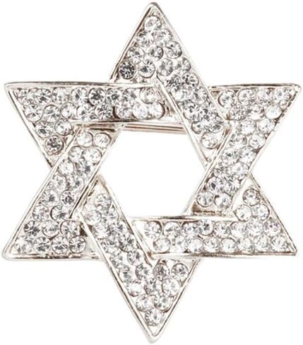 Star of David Brooch Pin Full Crystal Gold/Silver Star Lapel Pin Six Pointed Star Safty Pin Women Men Clothes Decorations in Kuwait