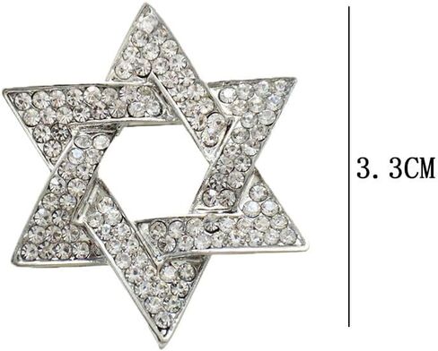 Star of David Brooch Pin Full Crystal Gold/Silver Star Lapel Pin Six Pointed Star Safty Pin Women Men Clothes Decorations in Kuwait
