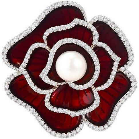 Flower Brooch for Women Rhinestone Flower Brooch Pins Floral Brooches Jewelry Gift for Mom Wife in Saudi Arabia