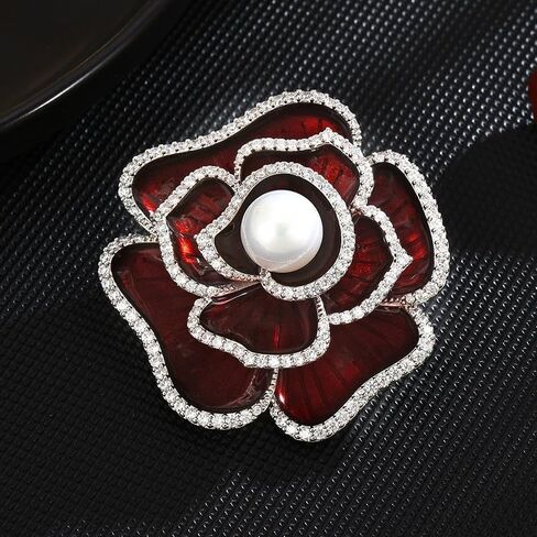 Flower Brooch for Women Rhinestone Flower Brooch Pins Floral Brooches Jewelry Gift for Mom Wife in Saudi Arabia