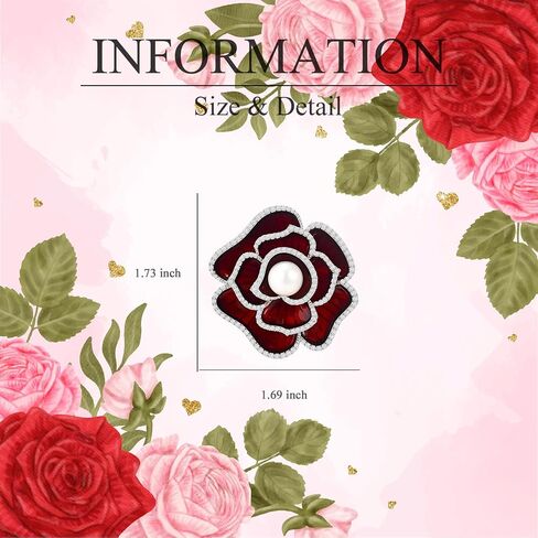 Flower Brooch for Women Rhinestone Flower Brooch Pins Floral Brooches Jewelry Gift for Mom Wife in Saudi Arabia