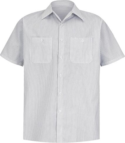 Red Kap Men's Industrial Stripe Work Shirt, Regular Fit, Short Sleeve in Saudi Arabia