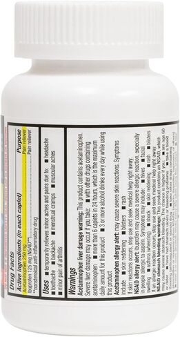 HealthA2Z® Dual Action Pain Relief | 80 Caplets | Acetaminophen 250mg & Ibuprofen (NSAID) 125mg | Contains Two Medicines | Relief from Headache, Fever & Backache in Kuwait