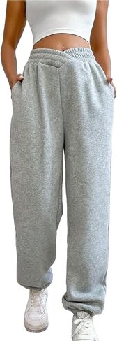 HOPYOP Women's Casual Joggers Pants V Crossover High Waisted Baggy Lounge Bottoms Pants Leggings in Kuwait