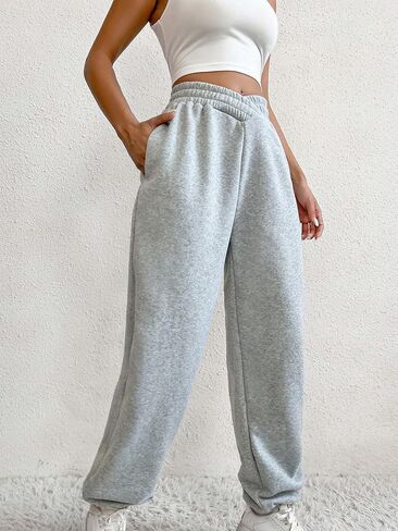 HOPYOP Women's Casual Joggers Pants V Crossover High Waisted Baggy Lounge Bottoms Pants Leggings in Kuwait