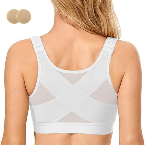 Front Closure Bras for Women with Nipple Cover Full Coverage Post Surgery Bra Back Support Wireless Minimizer Bra in Saudi Arabia