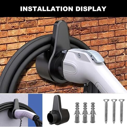EV Charger Holder for SEA J1772 Connector,J-Hook EV Charger Cable Holder Wall Mount Electric Car Cable Organizer Gun Holder for EV Charger (SEA J1772 Short) in Saudi Arabia