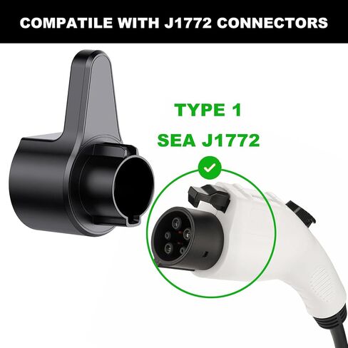 EV Charger Holder for SEA J1772 Connector,J-Hook EV Charger Cable Holder Wall Mount Electric Car Cable Organizer Gun Holder for EV Charger (SEA J1772 Short) in Saudi Arabia