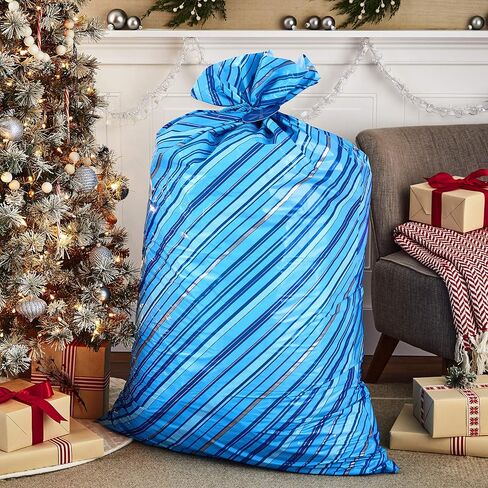 Hallmark 56" Oversized All-Occasion Plastic Gift Bag (Red, Silver and Black Stripes, For You) for Birthdays, Father's Day, Valentines Day, Christmas and More in Saudi Arabia
