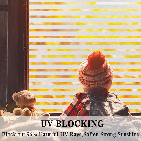 Privacy Window Film No Glue Window Cling Static Cling Glass Door Film Strips Frosted Sliding Window Covering Stickers Tints for Home Office,17.5 inches by 78.7 inches in Kuwait