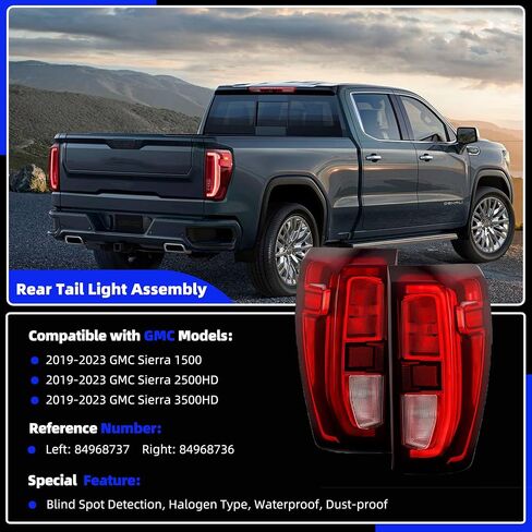 مجموعة مصابيح خلفية للجانب الأيمن للركاب من نوع الهالوجين متوافقة مع 2019-2023 GMC Sierra 1500 2500HD 3500HD يستبدل #84968736 in Saudi Arabia