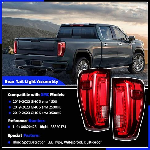 Passenger Right Side Rear Tail Light Assembly Halogen Type Compatible with 2019-2023 GMC Sierra 1500 2500HD 3500HD Replaces# 84968736 in Saudi Arabia