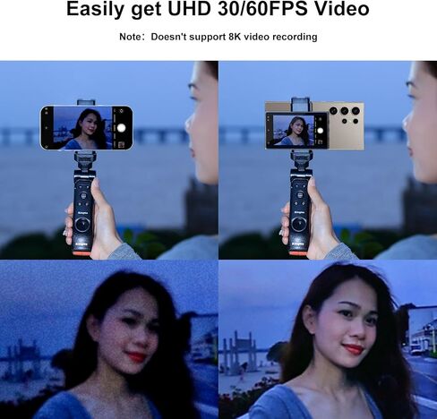 شاشة مراقبة سيلفي للهاتف من King Ma 4K، شاشة سلكية صغيرة لكاميرا iPhone الخلفية مع مشبك هاتف مغناطيسي وجهاز تحكم عن بعد بلوتوث لVlog Live Stream TikTok (لا يدعم تسجيل 4K بمعدل 60 إطارًا في الثانية) in Kuwait