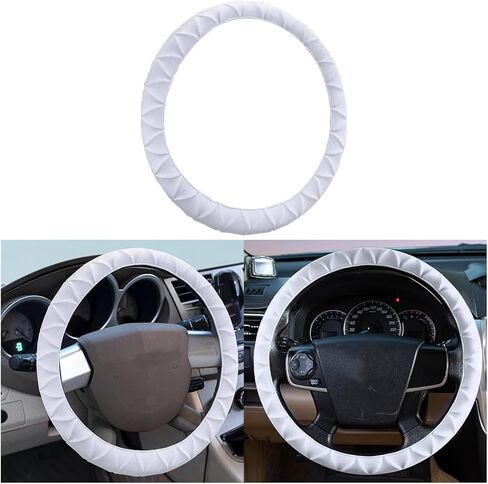 Car Steering Wheel Cover, Anti-Slip Soft Silicone Automotive Steering Wheel Protector, Comfortable Vehicle Steering Wheel Protective Accessories, Universal for RV, SUV, Truck (Black) in Saudi Arabia