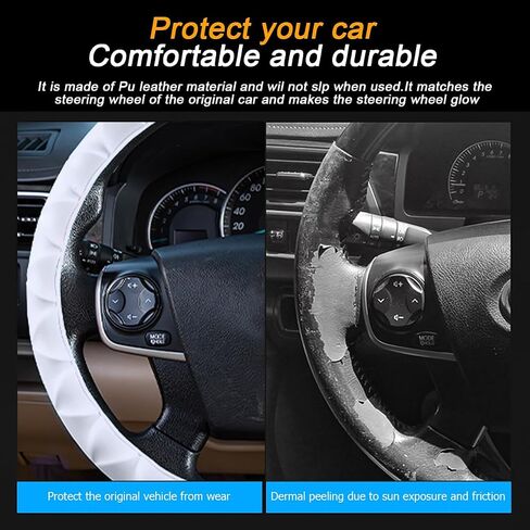 Car Steering Wheel Cover, Anti-Slip Soft Silicone Automotive Steering Wheel Protector, Comfortable Vehicle Steering Wheel Protective Accessories, Universal for RV, SUV, Truck (Black) in Saudi Arabia