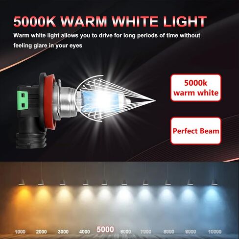 Headlight Bulbs Compatible With 2007-2012 Gmc Acadia Headlight Bulbs, H7 High Beam+H11 Low Beam Halogen Light Bulb Combo, Super Bright 5000K White, Pack of 4 in Saudi Arabia