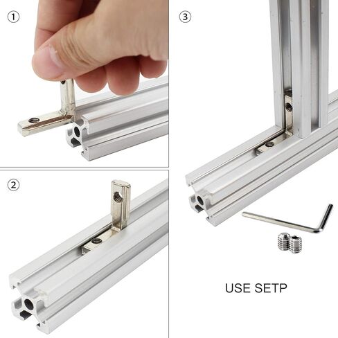 2020 Series Aluminum Extrusion Profile Connectors with 20pcs 2040 Extruded Aluminum Corner Brackets Piece 80pcs Drop in Nuts and Screws for 20 Series Extrusion Rail in Saudi Arabia