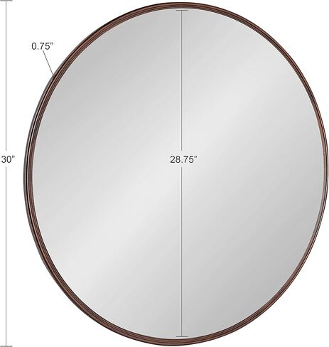 مرآة حائط بإطار دائري من كيت آند لوريل كاسكيل جلام، قطر 76.2 سم، برونزية، مرآة دائرية حديثة لديكور الحائط in Kuwait