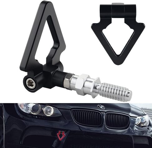 DEWHEL مثلث سحب السنانير الدائري الأمامي الخلفي الأسود يناسب السيارات الأوروبية BMW E46 E81 E30 E36 E90 E91 E92 E93 1 3 5 6 7 Series & Mini Cooper in Kuwait