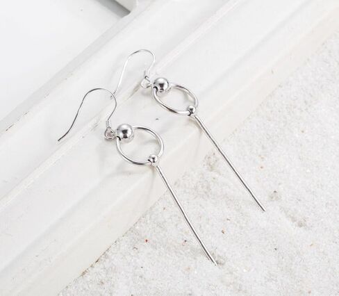 925 حبة من الفضة الاسترليني مع أقراط متدلية على شكل شريط طويل in Kuwait