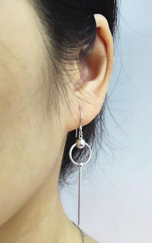 925 حبة من الفضة الاسترليني مع أقراط متدلية على شكل شريط طويل in Kuwait