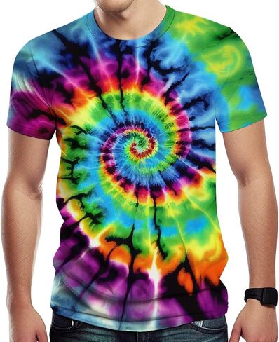 Casual Tiger Graphic T-Shirt for Men Novelty Animal Pattern Short Sleeve Shirts, Small in Kuwait