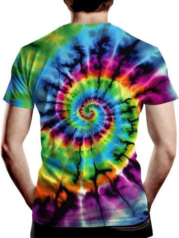 Casual Tiger Graphic T-Shirt for Men Novelty Animal Pattern Short Sleeve Shirts, Small in Kuwait