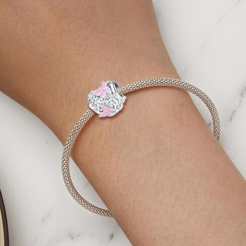 Butterfly Daisy Flower Heart Charm Clear CZ Bead for European Bracelet in Saudi Arabia