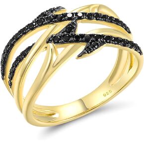 Santuzza 925 Sterling Silver Overlapping Textured Openwork Ring