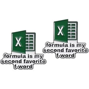 Formula Is My Second Favorite F - Word Enamel Brooch 2 Pcs Badge Lapel Pin for Men Women