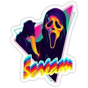 2 pcs Scream Ghost Reaper Sticker, 4 inches - Scary Spooky Halloween Laptop, Window, Car Bumper Decals