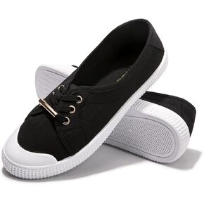 Women's Slip on Canvas Sneakers Low Top Comfort Walking Shoes Casual PU Sneakers Fashion Tennis Shoes