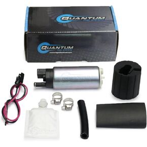 QFS 255LPH In-Tank Performance Fuel Pump Replacement for Universal Fit, OEM High Pressure, with Installation Kit, Gradient Density Fuel Strainer and Wiring Plug Connector