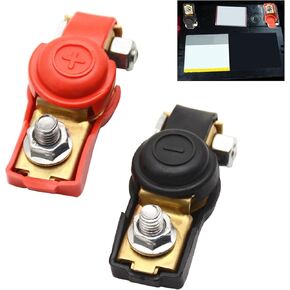 2PCS Car Battery Terminal Connector Classification Kit, Battery Cable Terminal Ends, Pure Copper Battery Terminal with Plastic Cover, Automotive Terminal Clamps Connectors for Car Truck Van