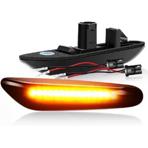 Dynamic Sequential Amber LED Side Marker Light Front Fender Turn Signal Lamp Assembly Replacement Fit for BMW E82 E88 E90 E91 E92 E93 E60 E61 E83