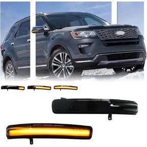 2 PCS Sequential Dynamic LED Side Mirror Turn Signal Lights for Ford Explorer 2011-2019, 2011 2012 2013 2014 2015 2016 2017 2018 2019 Ford Explorer Accessories Turn Signal Indicator Lamp