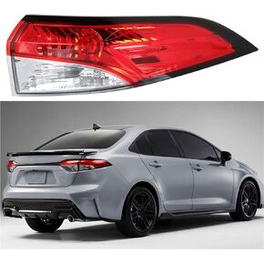Outer Passenger Side Rear Brake Tail Light Assembly Replacement for 2020-2021 Toyota Corolla Right Tail Lamp 81561-12D10 TO2804149
