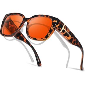 Anti 99.99% Blue Light Fit Over Glasses, Oversized Amber Orange Blue Light Blocking Glasses for Women Men TS7511