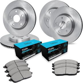 R1 Concepts Front Rear Brakes and Rotors Kit |Front Rear Brake Pads| Brake Rotors and Pads| Ceramic Brake Pads and Rotors|fits 2003-2007 Cadillac CTS