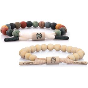 Rastaclat Original Beaded Karma Marbled & Manifest Adjustable Bracelets for Men & Women of All Ages | 2 Pack (Medium/Large)