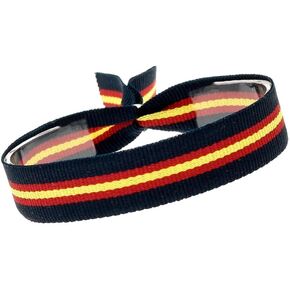 BDM Navy Blue Fabric Bracelet with Spain Flag, Adjustable for Men and Women Choose Wide.