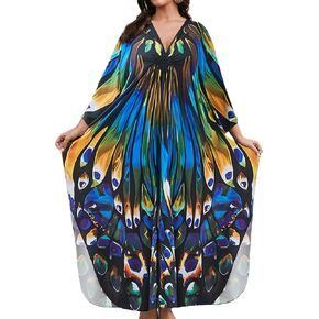 Bsubseach Kaftan Dresses for Women Long Beach Cover Ups Plus Size Swimsuit Coverup Caftan Loungewear