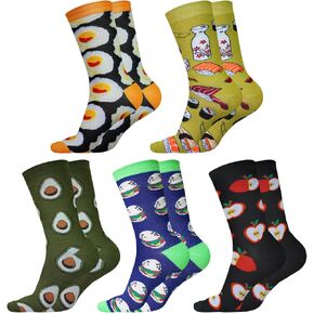 Mens Funny Pattern Dress Socks Funny Novelty Crazy Design Cotton Socks Gift for Men Women