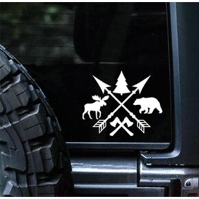 Sunset Graphics & Decals Moose Deer & Adventure Decal Vinyl Car Sticker Outdoors Wildlife | Cars Trucks Vans Walls Laptop | White | 5.5 inches | SGD000247