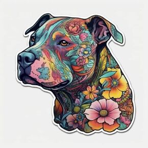 Yoonek Graphics American Staffordshire Terrier American Staffordshire Terrier Dog Vinyl Decal Sticker for Car, Laptop, Tumbler, More. #009492-4"